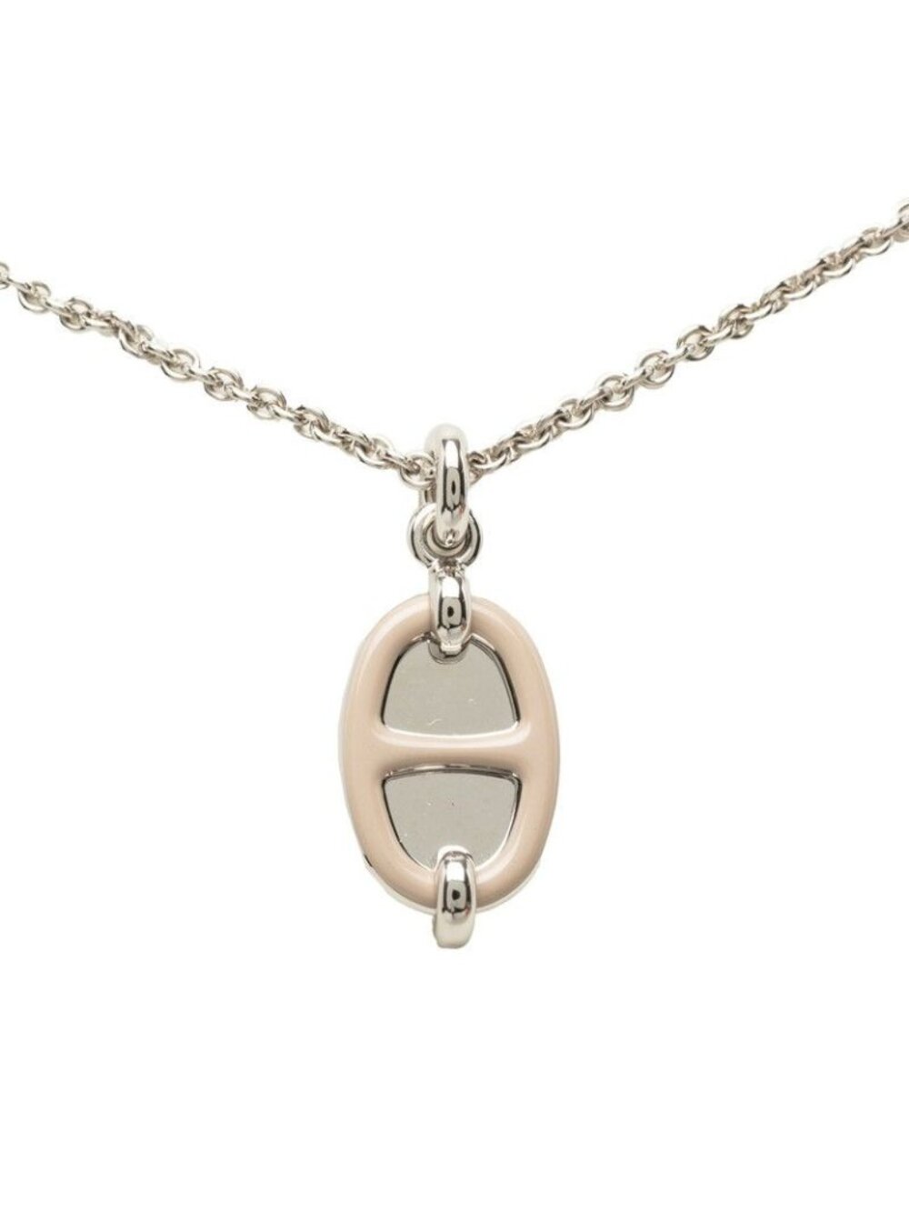 Hermes Mini Maillon PM Pendant Rogue Beige Gold Plated Necklace